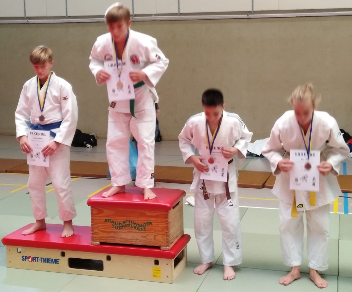 Emil Nienhaus auf dem Podium